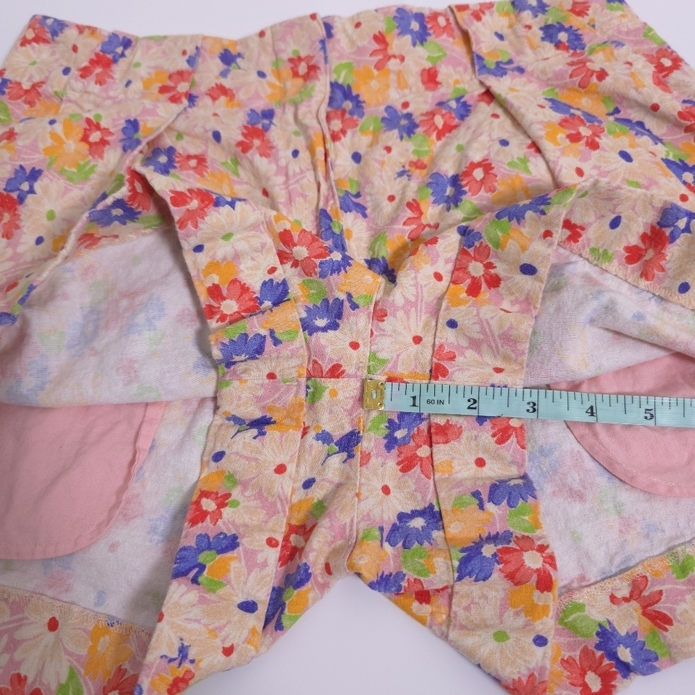 Somethimg Navy Linen Blend Floral Lightweight Shorts Size Medium - Picture 8 of 10